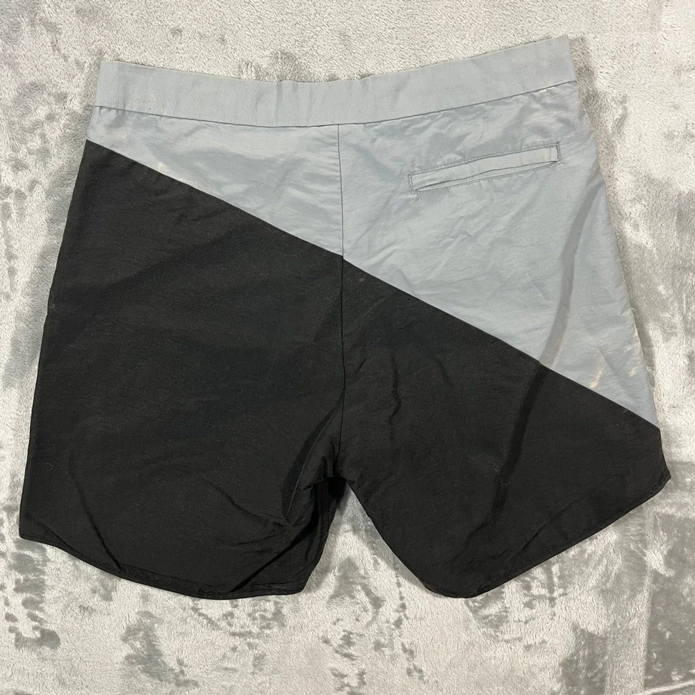 Stussy Board Shorts Mens Size 30 Grey Black Colorblock Logo Swim Trunks Beach